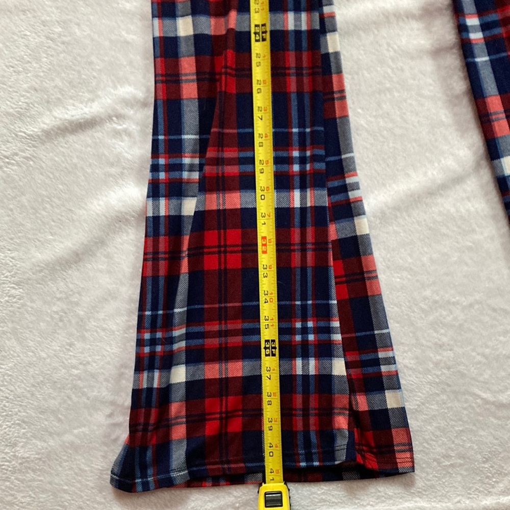 Plaid Pattern Flare Bottoms - Picture 3 of 6
